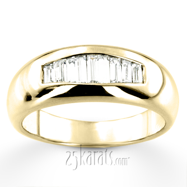 14K white gold 0.61 ct. tw. Baguette Channel Set Diamond Men's Ring - alternate view 8