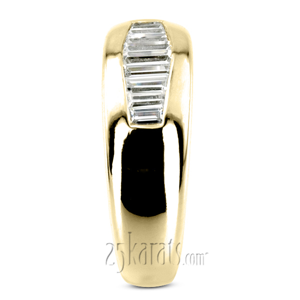 14K white gold 0.61 ct. tw. Baguette Channel Set Diamond Men's Ring - alternate view 10