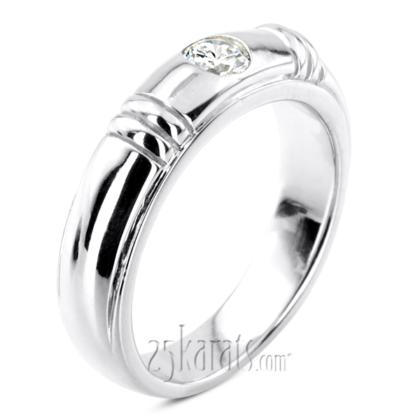 0.40 ct. Round Cut Solitaire Diamond Men Band