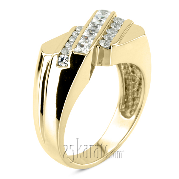 14K white gold 0.91 ct. Channel Set Diamond Men's Band - alternate view 4