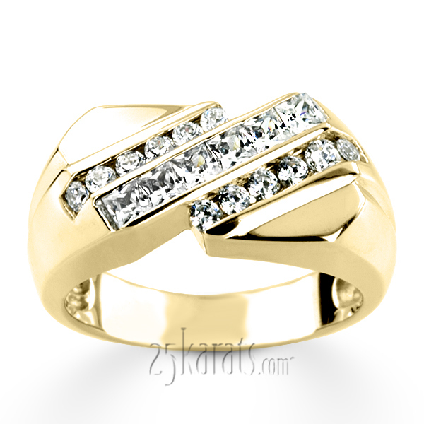 14K white gold 0.91 ct. Channel Set Diamond Men's Band - alternate view 5