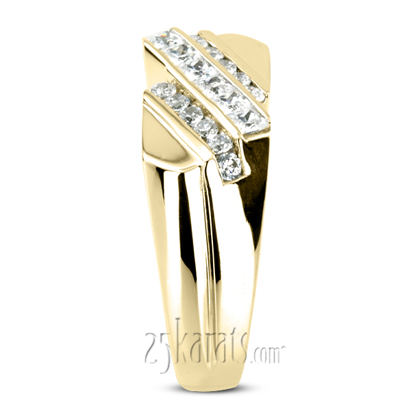 14K white gold 0.91 ct. Channel Set Diamond Men's Band - alternate view 6