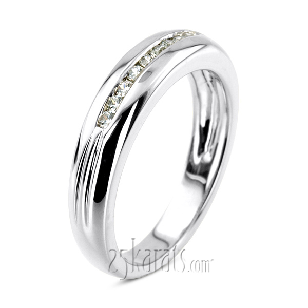 0.23 ct. Round Cut Channel Set Diamond Man Ring