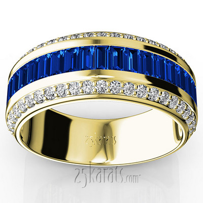 Blue Sapphire and Diamond Woman Anniversary Ring (1/2 ct. tw. Diamonds) - view 2 of 6