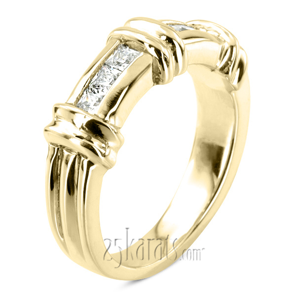 14K white gold 0.60 ct. Princess Cut Channel Set Diamond Man Ring - alternate view 2