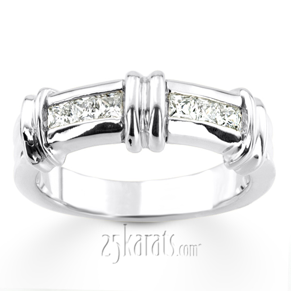 14K white gold 0.60 ct. Princess Cut Channel Set Diamond Man Ring - alternate view 3