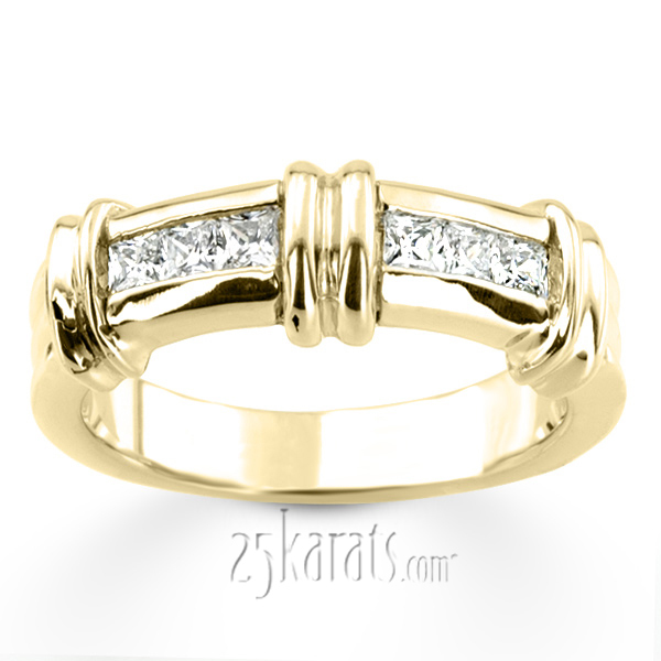 14K white gold 0.60 ct. Princess Cut Channel Set Diamond Man Ring - alternate view 4