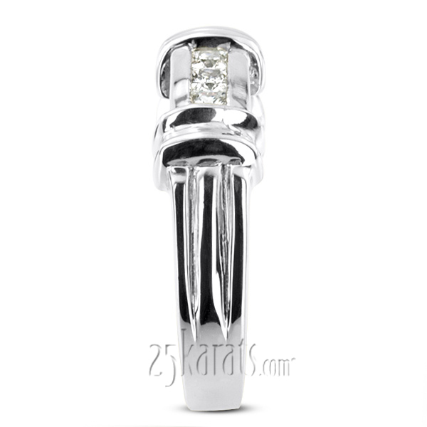 14K white gold 0.60 ct. Princess Cut Channel Set Diamond Man Ring - alternate view 5