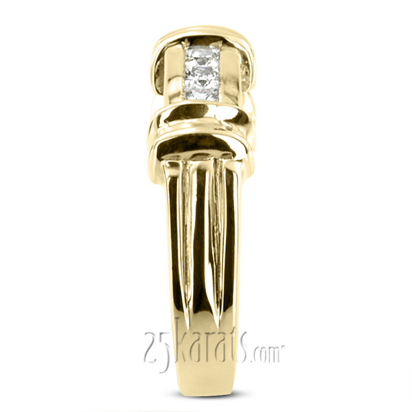 14K white gold 0.60 ct. Princess Cut Channel Set Diamond Man Ring - alternate view 6