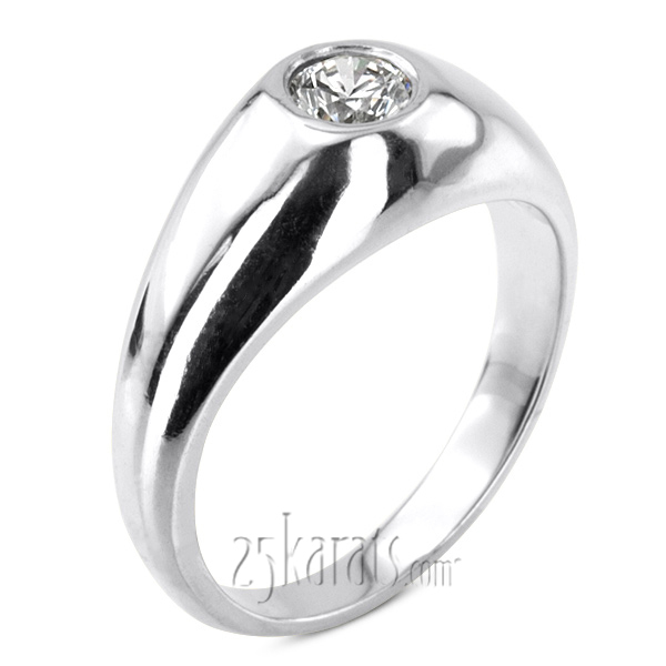 14K white gold 0.50 ct. Solitaire Diamond Men Ring 1 - main view