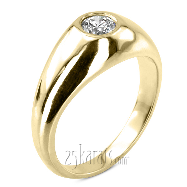 14K white gold 0.50 ct. Solitaire Diamond Men Ring 1 - alternate view 2