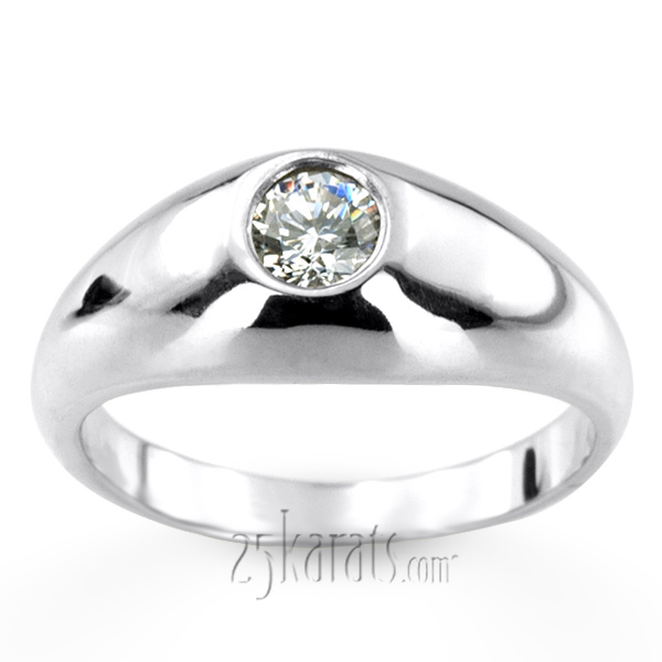 14K white gold 0.50 ct. Solitaire Diamond Men Ring 1 - alternate view 3