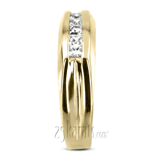 14K white gold 0.50 ct. Princess Cut Channel Set Diamond Men's Ring - alternate view 6