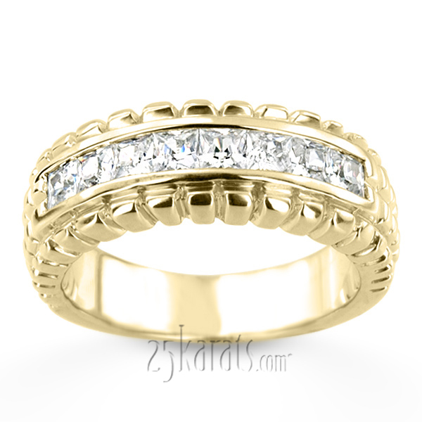 14K white gold 1.36 ct. Princess Cut Channel Set Diamond Men's Ring - alternate view 3