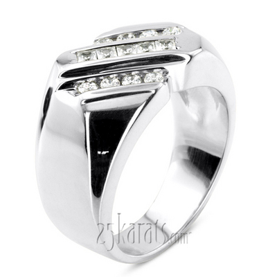 0.49 ct. Round Cut Channel Set Diamond Men's Ring