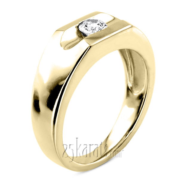 14K white gold 0.35 ct. Tension Set Solitaire Diamond Men's Ring - main view