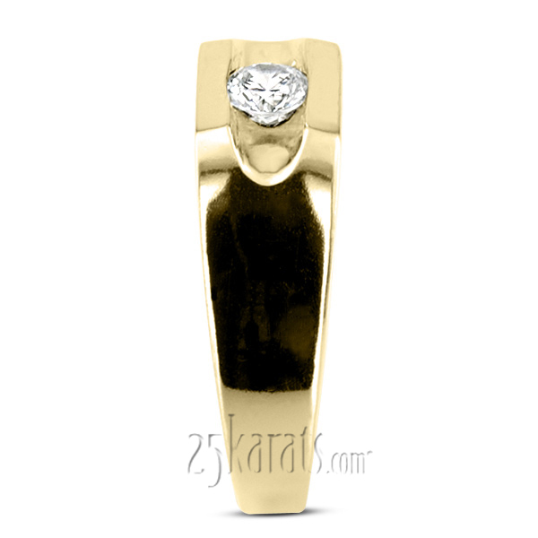 14K white gold 0.35 ct. Tension Set Solitaire Diamond Men's Ring - alternate view 5