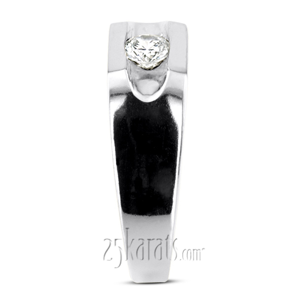 14K white gold 0.35 ct. Tension Set Solitaire Diamond Men's Ring - alternate view 6