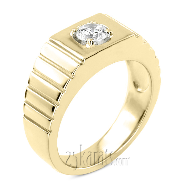 0.35 ct. Solitaire Diamond Man Ring