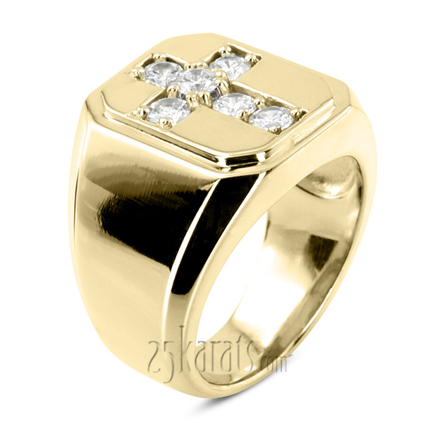 14K white gold 0.90 ct. Diamond Men's Ring - main view