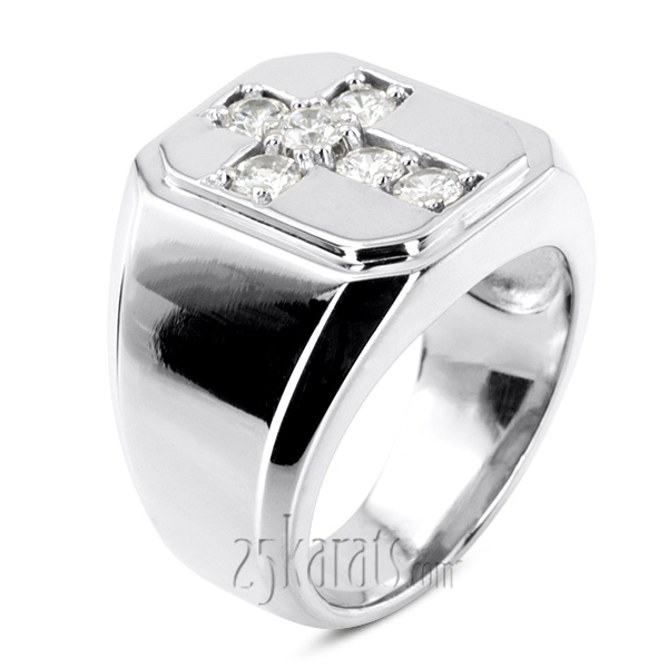 14K white gold 0.90 ct. Diamond Men's Ring - alternate view 2