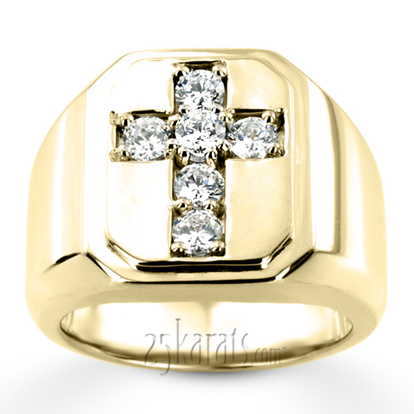 14K white gold 0.90 ct. Diamond Men's Ring - alternate view 3