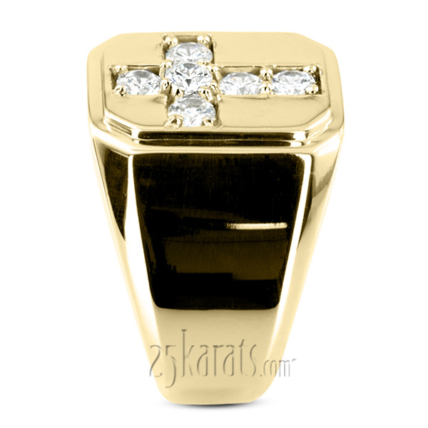 14K white gold 0.90 ct. Diamond Men's Ring - alternate view 5