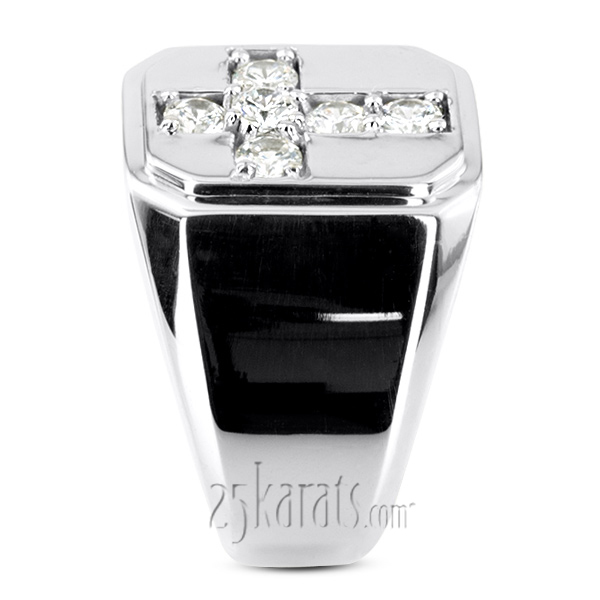 14K white gold 0.90 ct. Diamond Men's Ring - alternate view 6