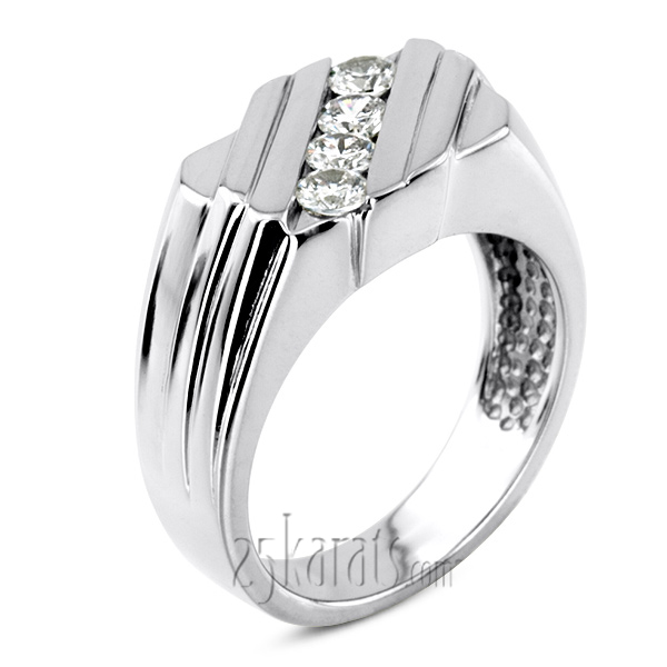 0.60 ct. Round Cut Channel Set Man Diamond Ring