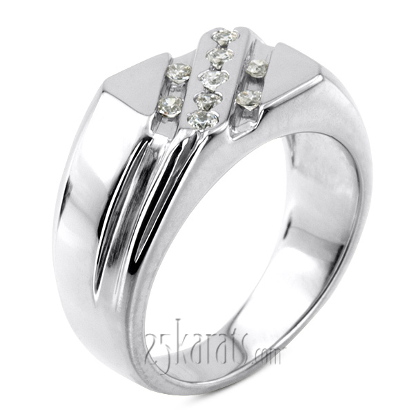 0.27 ct. Round Cut Fancy Diamond Men's Ring