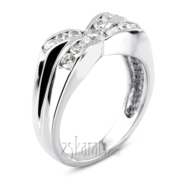 14K white gold 1.21 ct. Diamond Men's Wedding Ring - alternate view 2