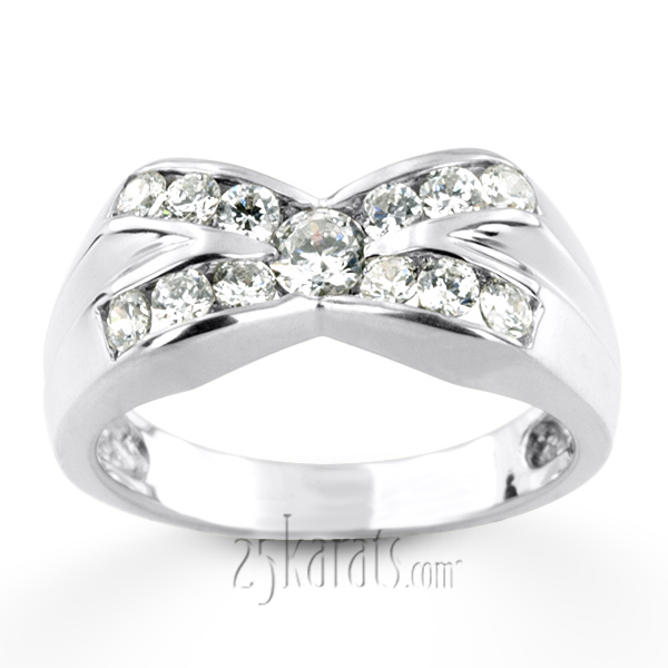 14K white gold 1.21 ct. Diamond Men's Wedding Ring - alternate view 4