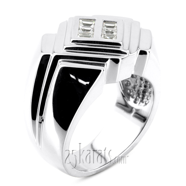 0.54 ct. t.w. Baguette Cut Channel Set Diamond Men  Ring