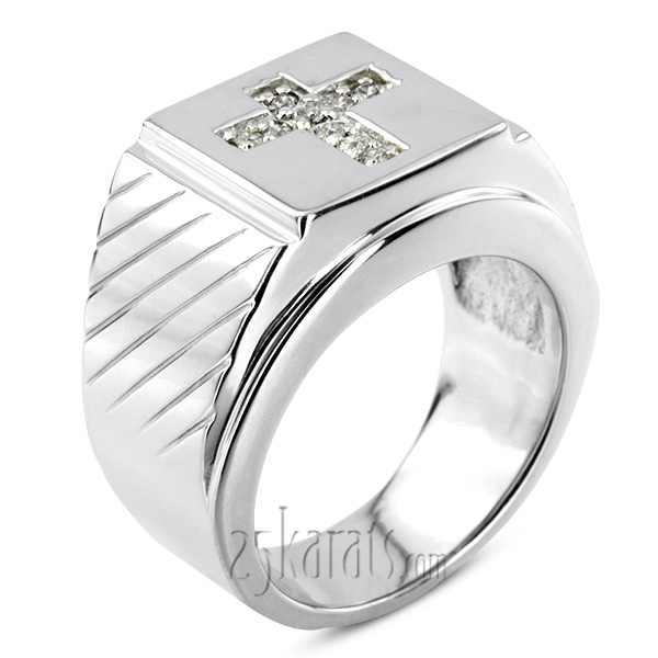 0.23 ct. Cross Diamond Man  Ring