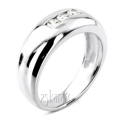 0.30 ct. Three Stone Round Cut Diamond Men Ring