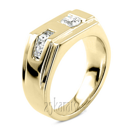 0.62 ct. Multi-Shape Channel Set Diamond Man Ring