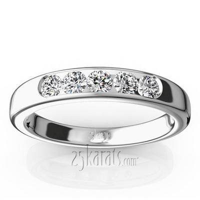 Brilliant Round 5 Stone Channel Set Woman Diamond Ring (1/2 ct. tw)