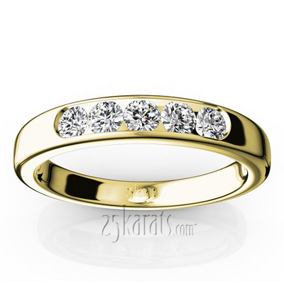 Brilliant Round 5 Stone Channel Set Woman Diamond Ring (1/2 ct. tw.) thumbnail 2