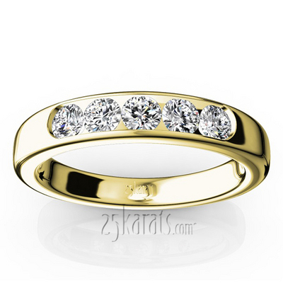 14K white gold Brilliant Round 5 Stone Channel Set Woman Diamond Ring (3/4 ct. tw.) - alternate view 2
