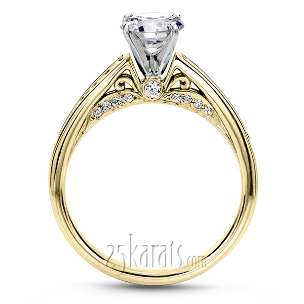 14K white gold Cathedral Channel Set Diamond Engagement Ring (1/3 ct. tw.) - alternate view 4