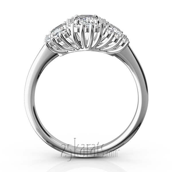 14K white gold Past Present Future Halo Diamond Engagement Ring (1.10 ct. tw.) - alternate view 7
