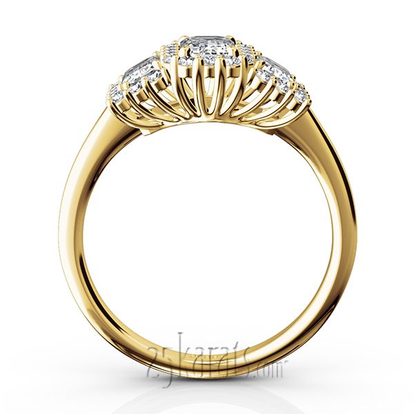 14K white gold Past Present Future Halo Diamond Engagement Ring (1.10 ct. tw.) - alternate view 8