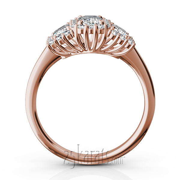 14K white gold Past Present Future Halo Diamond Engagement Ring (1.10 ct. tw.) - alternate view 9