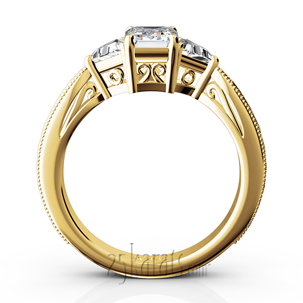 14K white gold Antique Design Three Stone Diamond Engagement Ring (1/2 ct. tw.) - alternate view 8