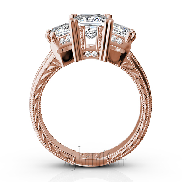 14K white gold Antique Affection Engraved Diamond Engagement Ring (3/4+ ct. tw.) - alternate view 9