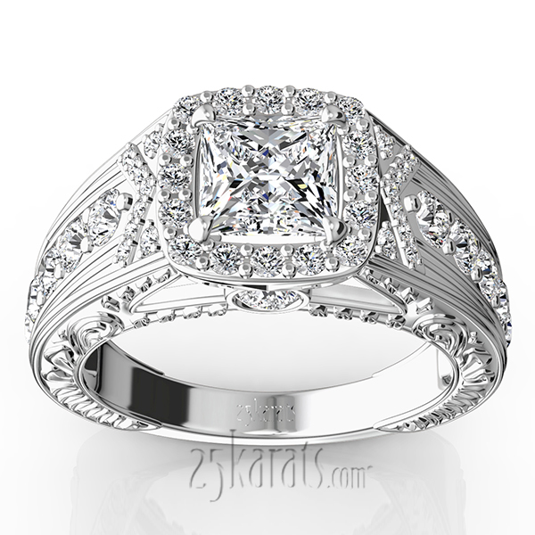 Antique Inspired Art Deco Halo Engagement Ring (1.05 ct. tw.)