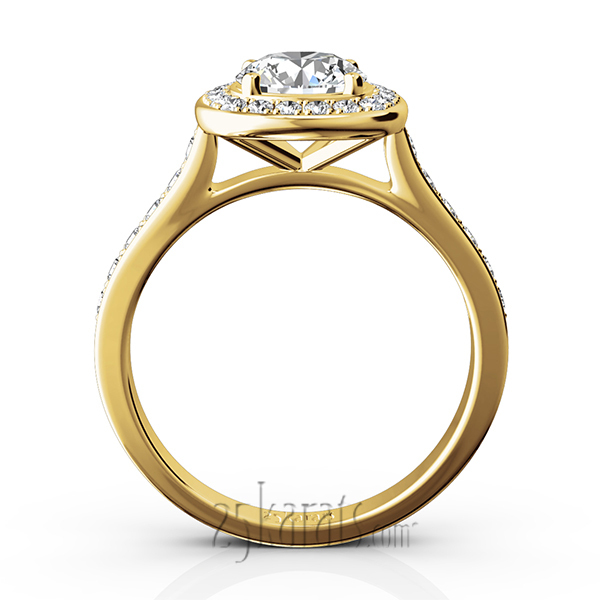 14K white gold Joyful Halo Pave Set Diamond Engagement Ring (1/2 ct. tw.) - alternate view 8