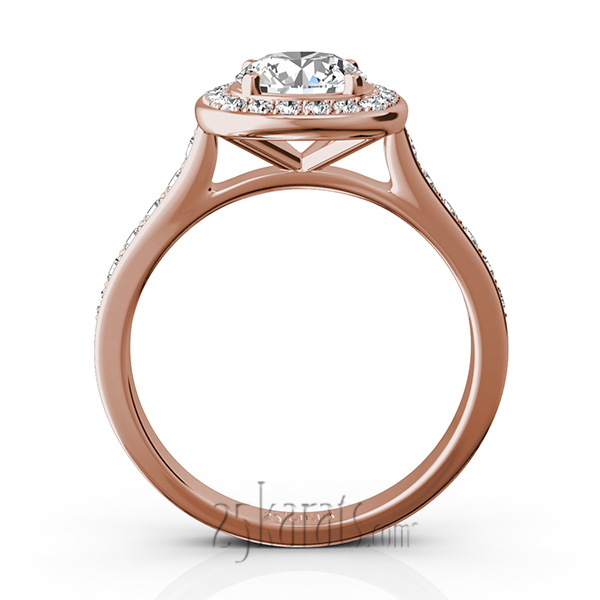 14K white gold Joyful Halo Pave Set Diamond Engagement Ring (1/2 ct. tw.) - alternate view 9