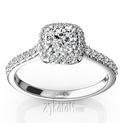 Cushioned Halo Micro Pave Diamond Engagement Ring (1/2 ct. t.w.)