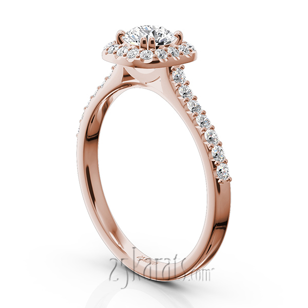 14K white gold Cushioned Halo Micro Pave Diamond Engagement Ring (1/2 ct. tw.) - alternate view 6